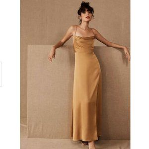 Fame And Partners Rosabel Anthropologie Free People Gown Maxi Gold Dress